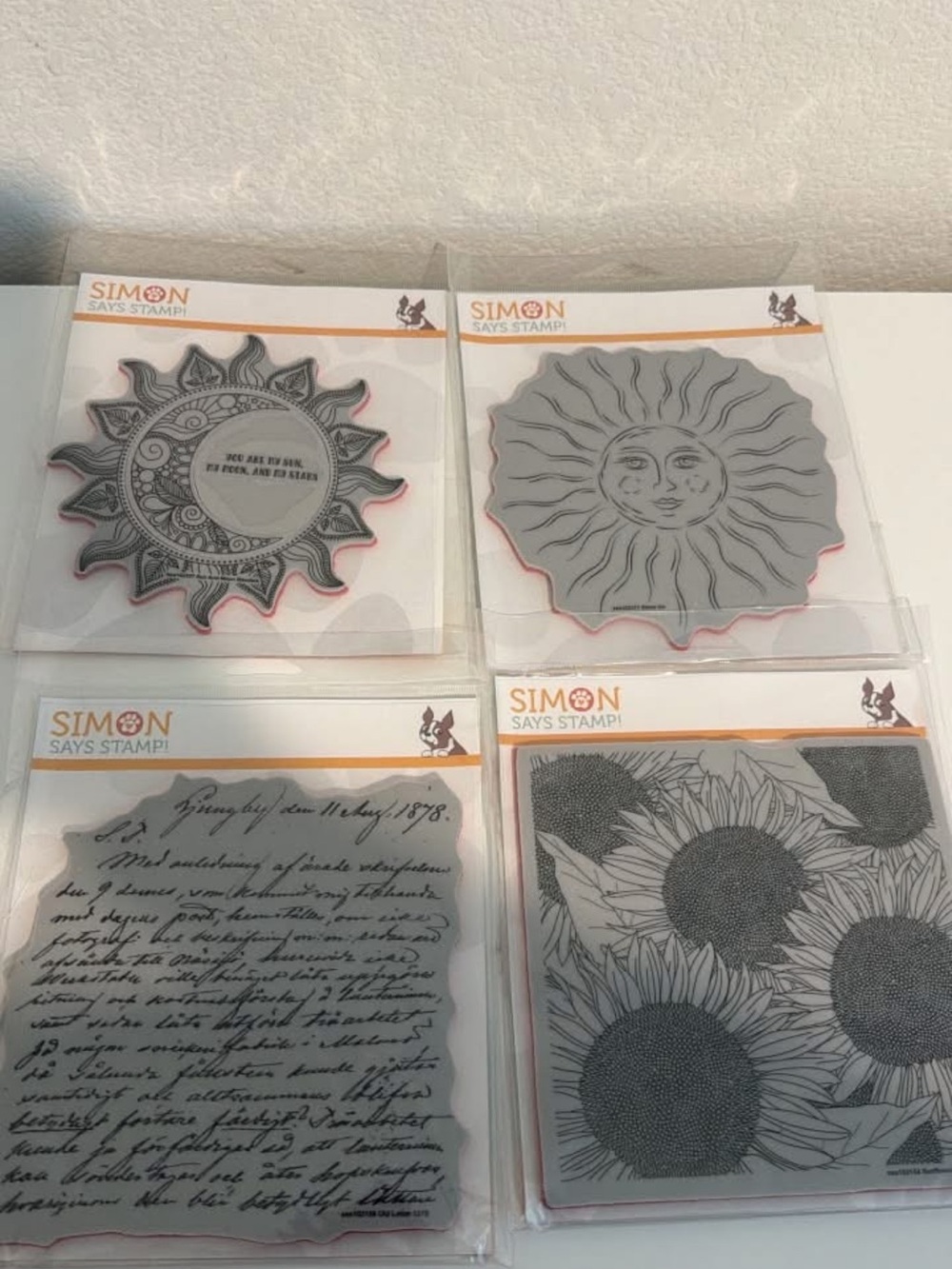 Sun & Floral Clear Stamp Set - Gray